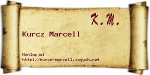 Kurcz Marcell névjegykártya